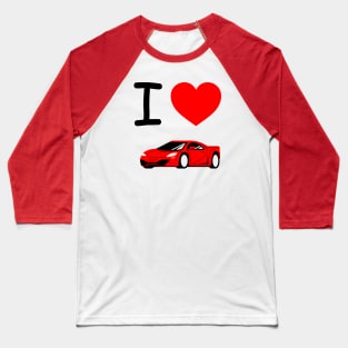 I Heart Red Car Baseball T-Shirt
